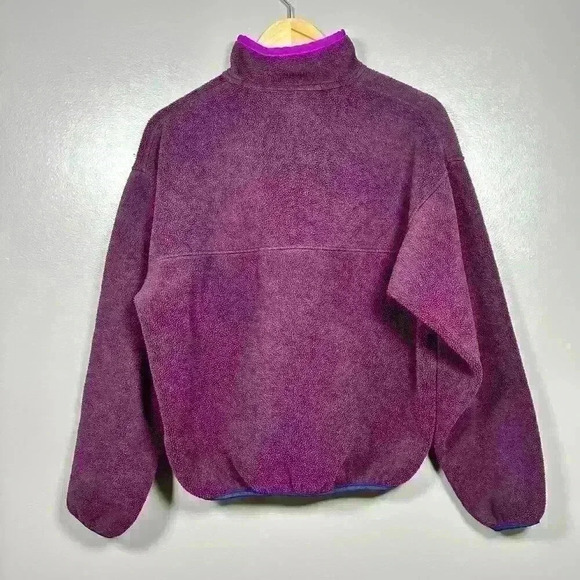 PATAGONIA Fleece Half Snap Pullover Sweatshirt Purple Women Small Mock Neck - Picture 6 of 10